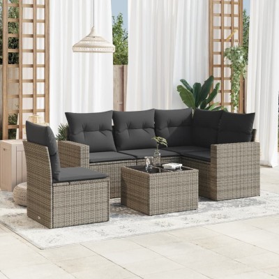 Sofa set with cushions, 6...