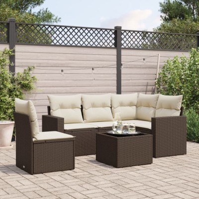 Sofa set with cushions, 6...