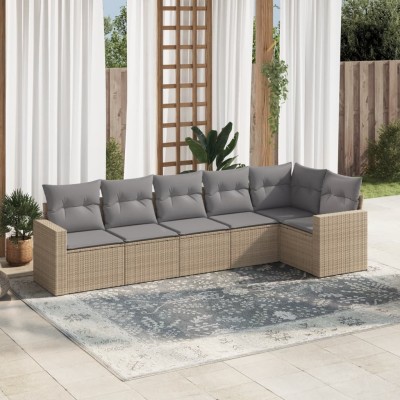 Sofa set with cushions, 6...