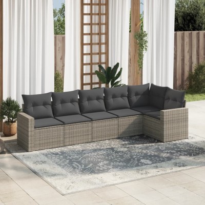 Sofa set with cushions, 6...