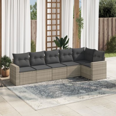 Sofa set with cushions, 6...