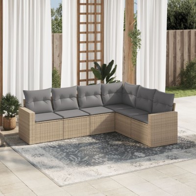 Sofa set with cushions, 6...