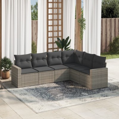 Sofa set with cushions, 6...