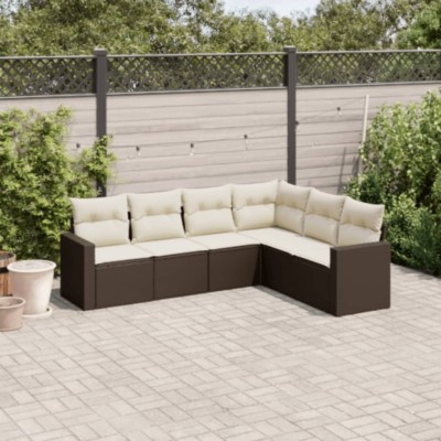 Sofa set with cushions, 6...