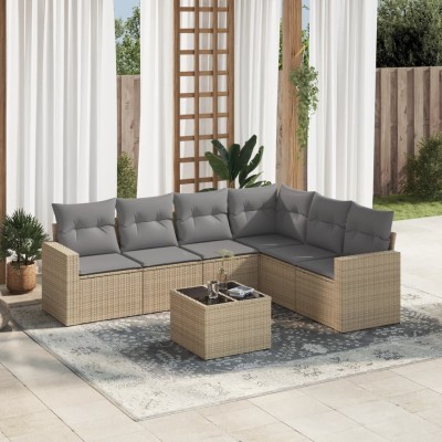 Sofa set with cushions, 7...
