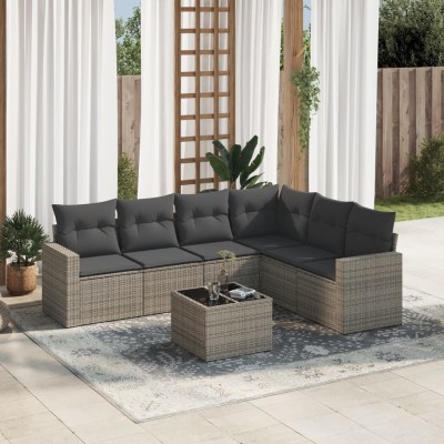 Sofa set with cushions, 7...