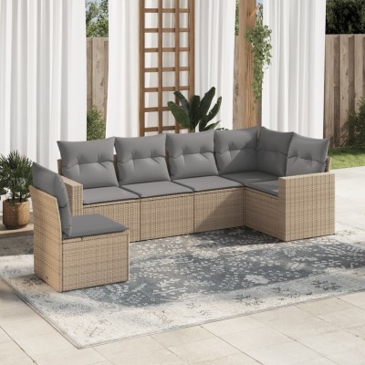 Sofa set with cushions, 6...