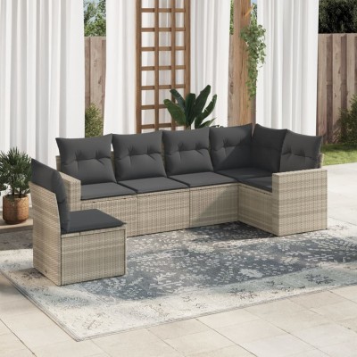 Sofa set with cushions, 6...