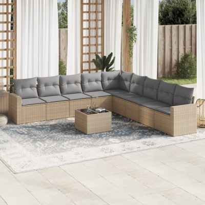 Sofa set with cushions, 10...
