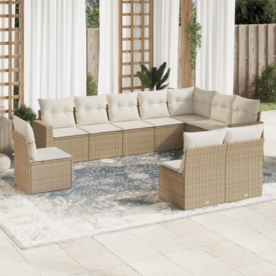Sofa set with cushions, 10...