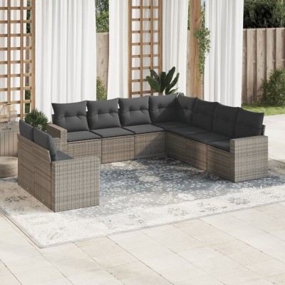 Sofa set with cushions, 9...