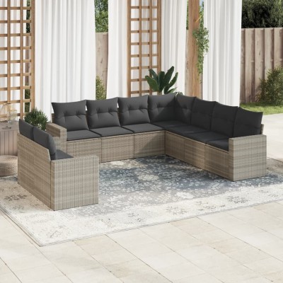 Sofa set with cushions, 9...