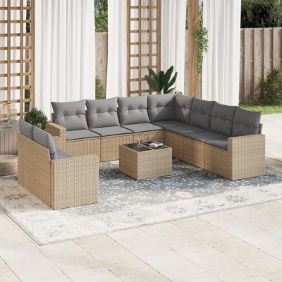 Sofa set with cushions, 10...