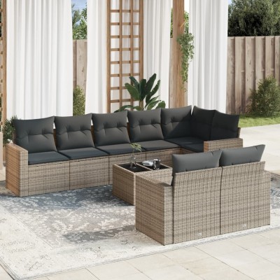 Sofa set with cushions, 9...