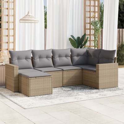 Sofa set with cushions, 6...
