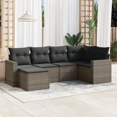Sofa set with cushions, 6...