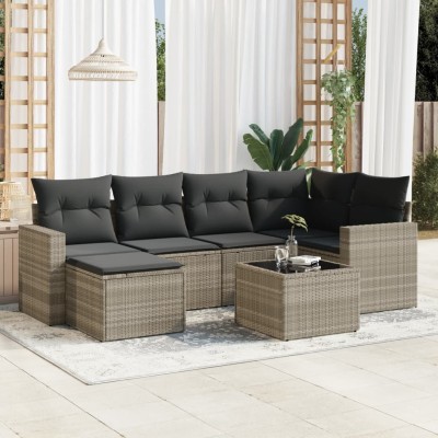 Sofa set with cushions, 7...