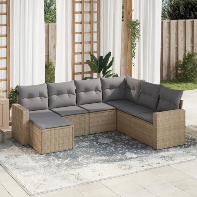 Sofa set with cushions, 7...