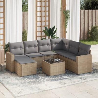 Sofa set with cushions, 8...