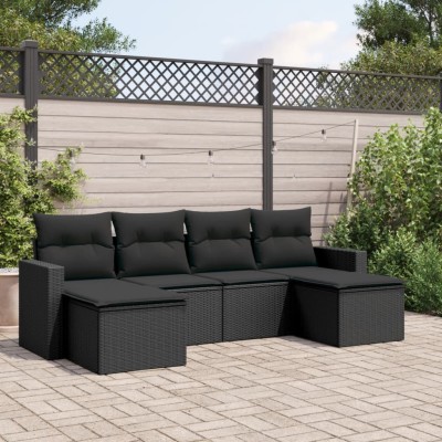 Sofa set with cushions, 6...