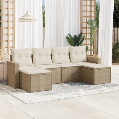 Sofa set with cushions, 6...