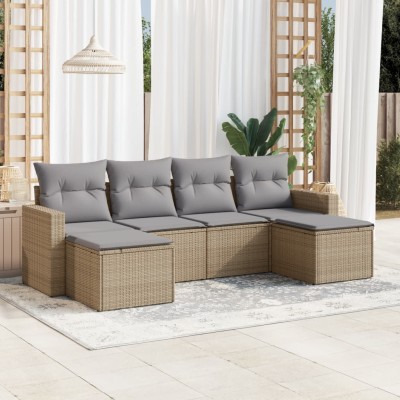 Sofa set with cushions, 6...