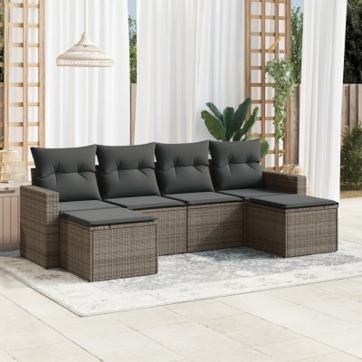 Sofa set with cushions, 6...