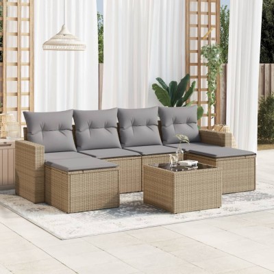 Sofa set with cushions, 7...