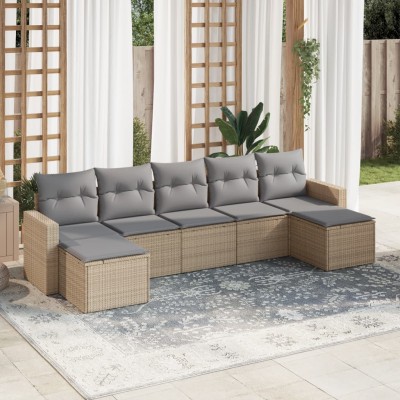 Sofa set with cushions, 7...