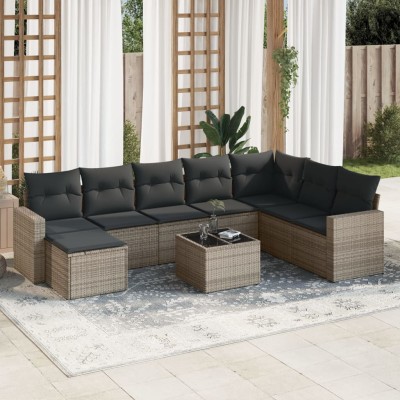 Sofa set with cushions, 9...