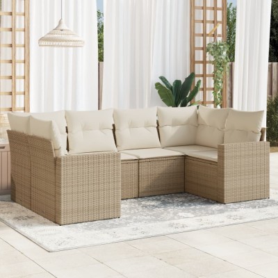 Sofa set with cushions, 6...