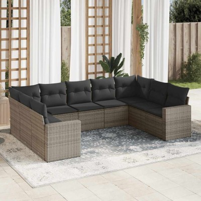Sofa set with cushions, 9...