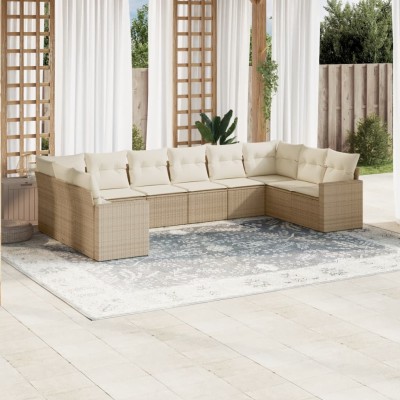 Sofa set with cushions, 10...