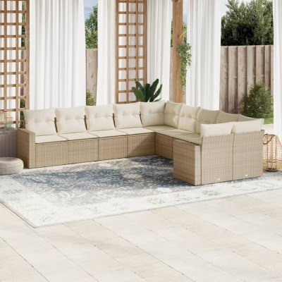 Sofa set with cushions, 10...