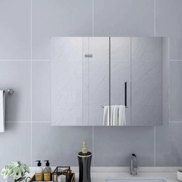Bathroom mirror cabinet, white, 80x15x60cm, MDF