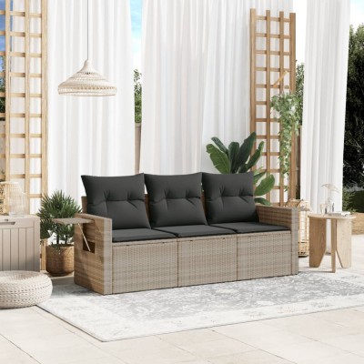 Sofa set with cushions, 3...