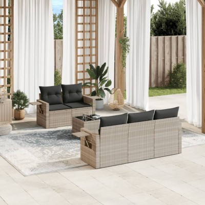 Sofa set with cushions, 6...