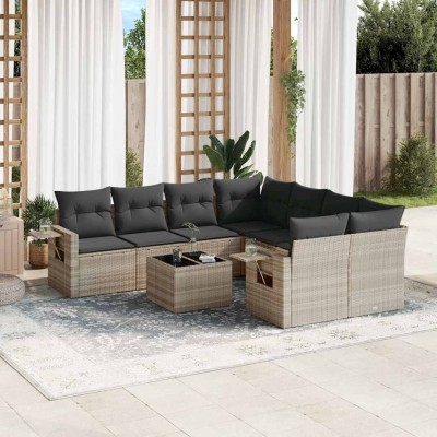 Sofa set with cushions, 9...