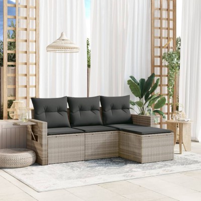 Sofa set with cushions, 4...