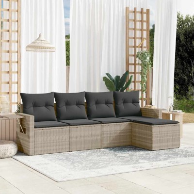 Sofa set with cushions, 5...