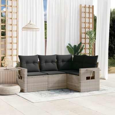 Sofa set with cushions, 4...