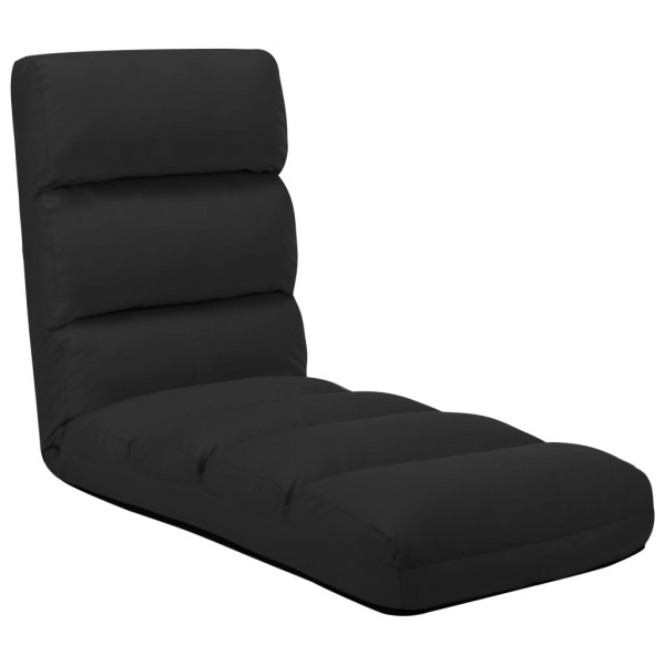 Folding mattress-chair, black color, artificial leather