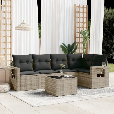 Sofa set with cushions, 6...