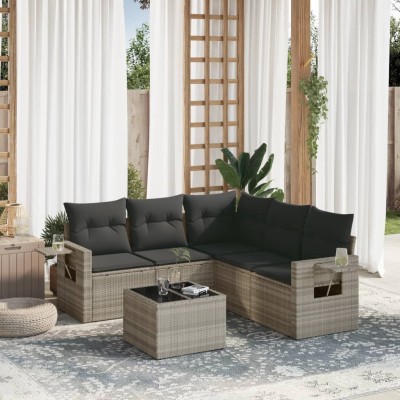 Sofa set with cushions, 6...
