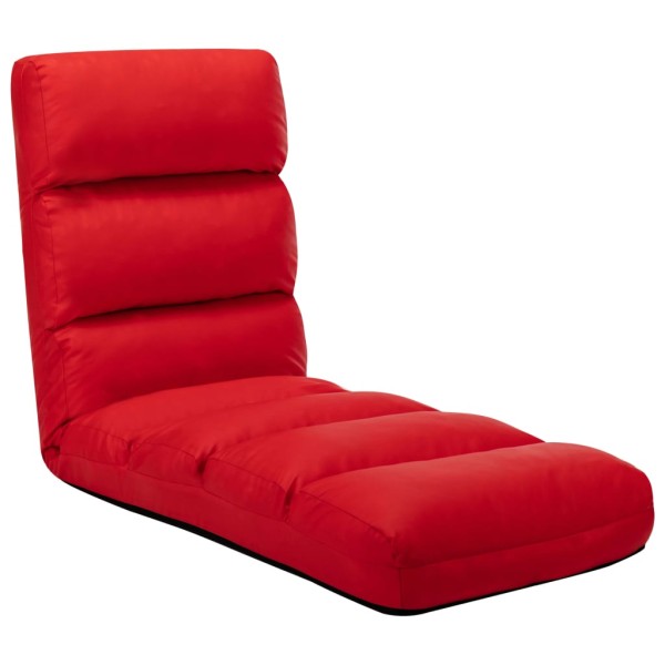 Folding mattress-chair, red color, artificial leather