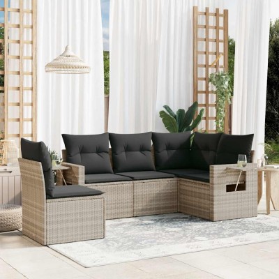 Sofa set with cushions, 5...