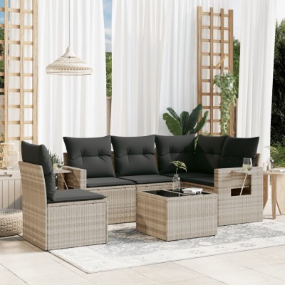 Sofa set with cushions, 6...