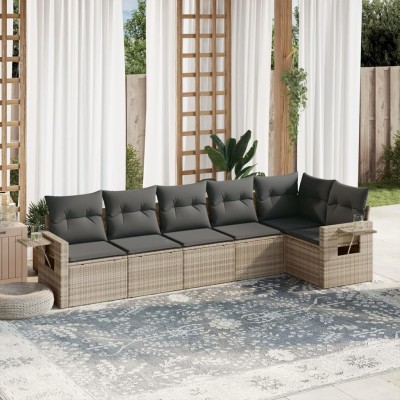 Sofa set with cushions, 6...