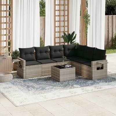 Sofa set with cushions, 7...