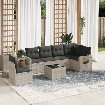 Sofa set with cushions, 7...